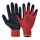 Hornbill Light Größe: 6-11, Polyester Feinstrickhandschuh, rot mit schwarzer Latexbeschichtung, Handrücken frei, Strickbund