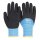 WorkLife Ice Blue Größe: 8, Polyesterstrickhandschuh, blau mit schwarzer Latexbeschichtung, Handrücken halb getaucht, Strickbund, innen Acrylgefüttert