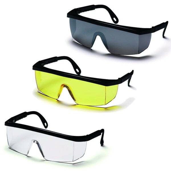 Schutzbrille Integra, schlagfeste antikratz Polycarbonatbrille, schützt vor schädlichen UV-Strahlen, , verstellbare Bügel, EN 166