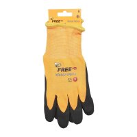 Bee free Winter Warm Größe: 9-11, Polyester/Acrylstrickhandschuh, orange mit schwarzer Nitrilbeschichtung. Wärmender Strickhandschuh für kalte Tage