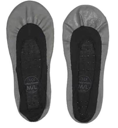 Safety2shoes, Schwarzer Überschuh mit grauer Latexbeschichtung, 2 Seiten ( gepunktet und glatt ), Gr. 38/42